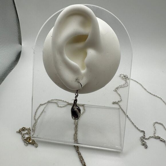 You get 2, 18kt GP, genuine black/white pearl earring and necklace double set!! - Picture 12 of 15
